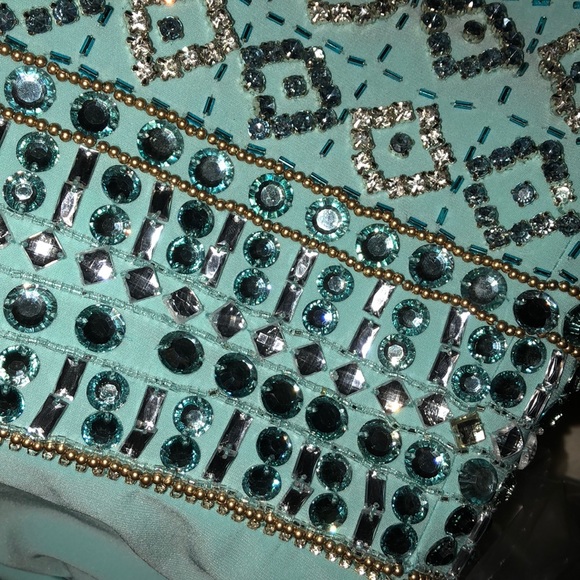 Blue Embroidered Ball Dress - Picture 7 of 8